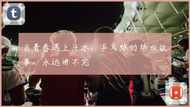 当青春遇上汗水,乒乓球的热血故事,永远讲不完